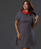 Check Printed Collared Work Wear Dress